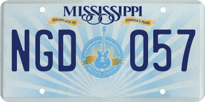 MS license plate NGD057