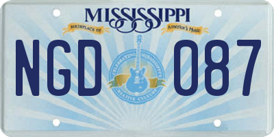 MS license plate NGD087