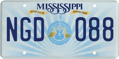 MS license plate NGD088