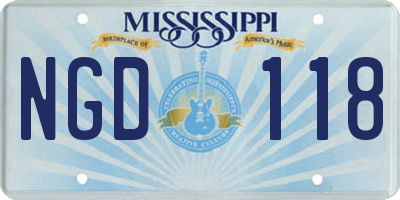 MS license plate NGD118