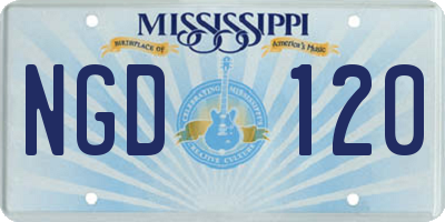 MS license plate NGD120