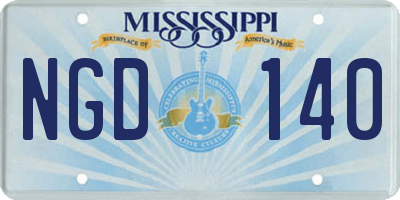 MS license plate NGD140