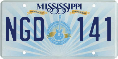 MS license plate NGD141