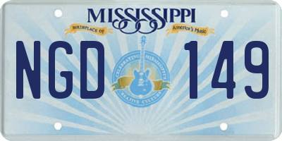 MS license plate NGD149