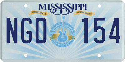 MS license plate NGD154