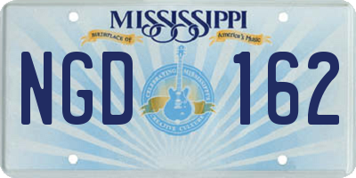 MS license plate NGD162