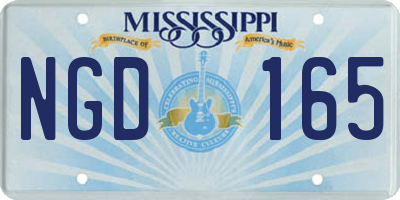 MS license plate NGD165