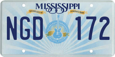 MS license plate NGD172