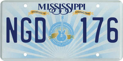 MS license plate NGD176