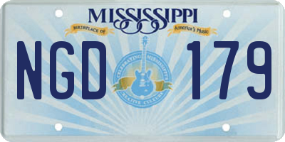 MS license plate NGD179