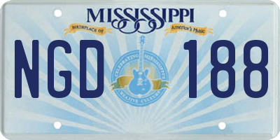 MS license plate NGD188