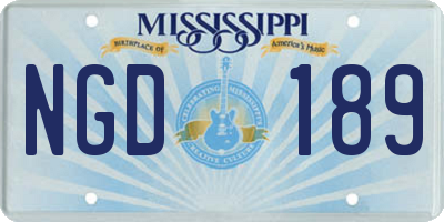 MS license plate NGD189