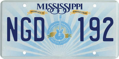 MS license plate NGD192