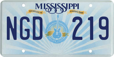 MS license plate NGD219