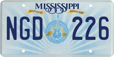 MS license plate NGD226