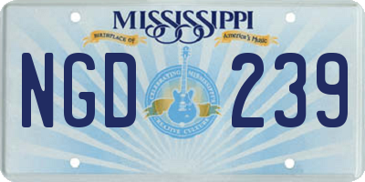 MS license plate NGD239