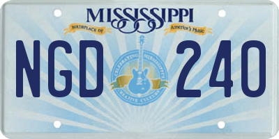 MS license plate NGD240