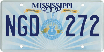 MS license plate NGD272
