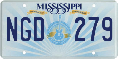 MS license plate NGD279