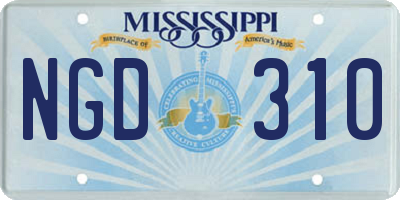 MS license plate NGD310