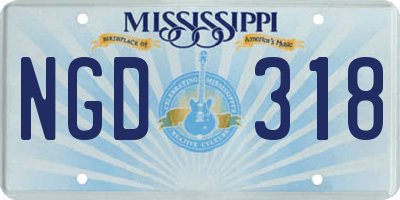 MS license plate NGD318