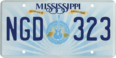 MS license plate NGD323