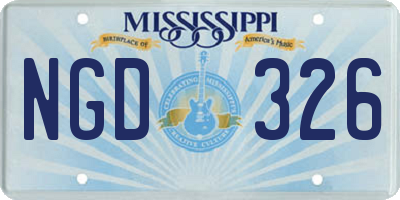MS license plate NGD326
