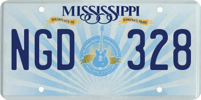 MS license plate NGD328