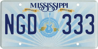 MS license plate NGD333