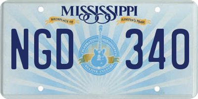 MS license plate NGD340