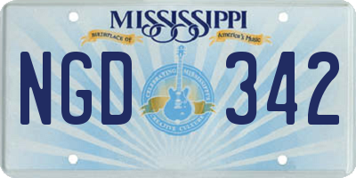 MS license plate NGD342