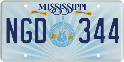 MS license plate NGD344