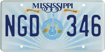 MS license plate NGD346