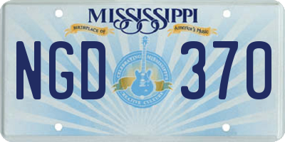 MS license plate NGD370