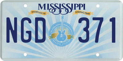 MS license plate NGD371