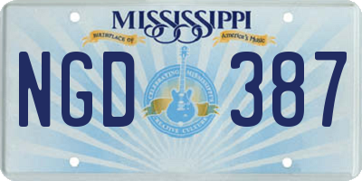 MS license plate NGD387