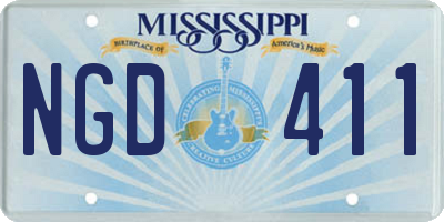 MS license plate NGD411