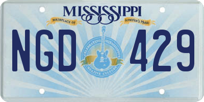 MS license plate NGD429