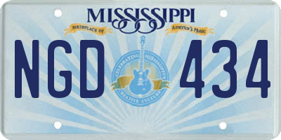 MS license plate NGD434
