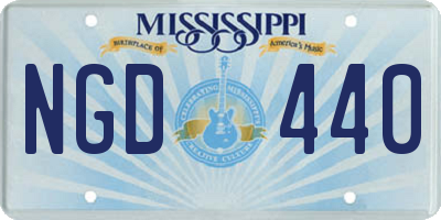 MS license plate NGD440