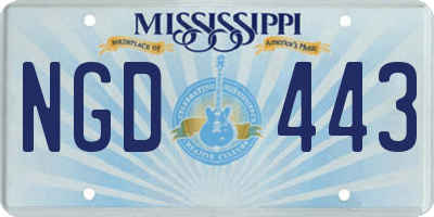 MS license plate NGD443