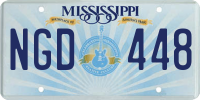 MS license plate NGD448