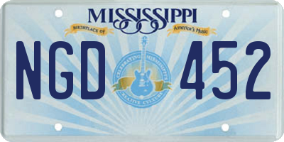 MS license plate NGD452