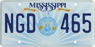 MS license plate NGD465