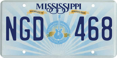 MS license plate NGD468