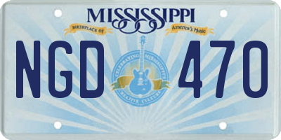 MS license plate NGD470