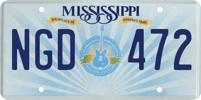 MS license plate NGD472