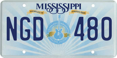 MS license plate NGD480