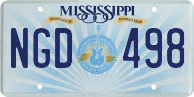 MS license plate NGD498