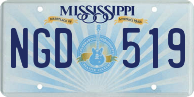 MS license plate NGD519